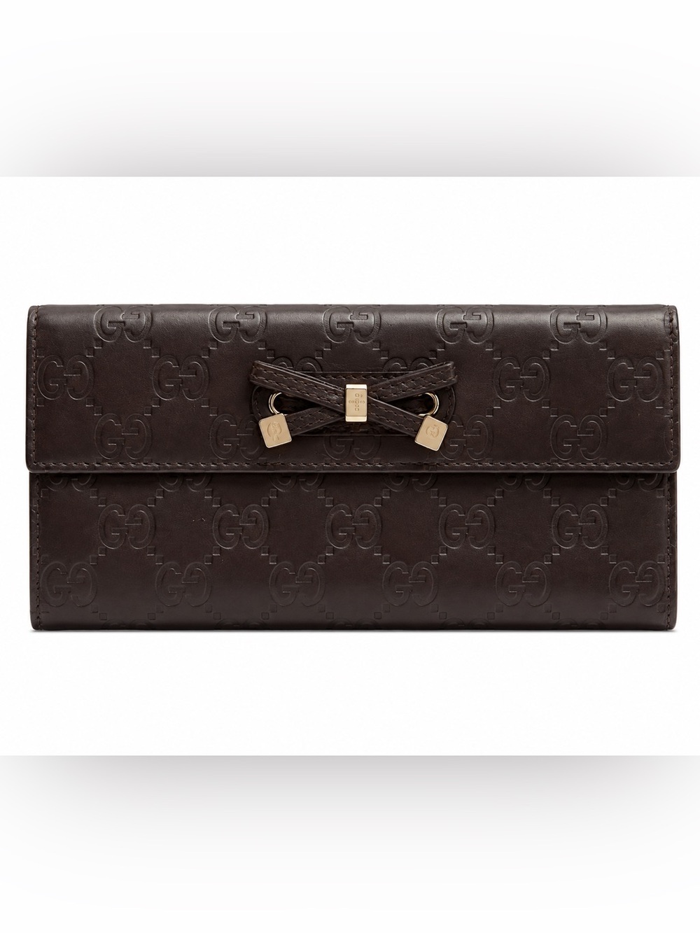 Gucci Brown Guccissima Continental Leather Wallet
